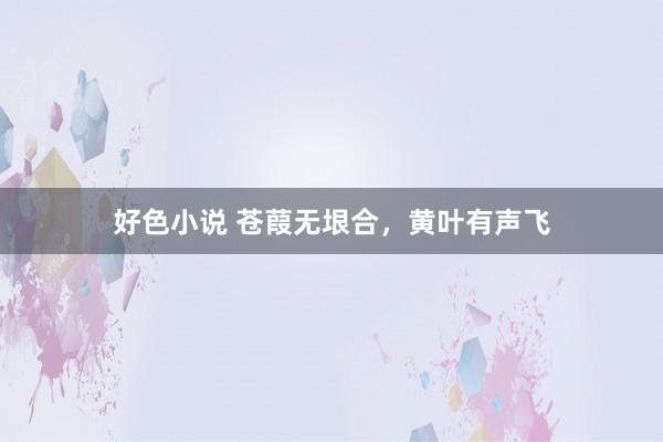 好色小说 苍葭无垠合，黄叶有声飞