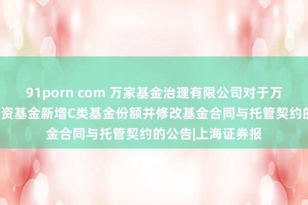 91porn com 万家基金治理有限公司对于万家180指数证券投资基金新增C类基金份额并修改基金合同与托管契约的公告|上海证券报